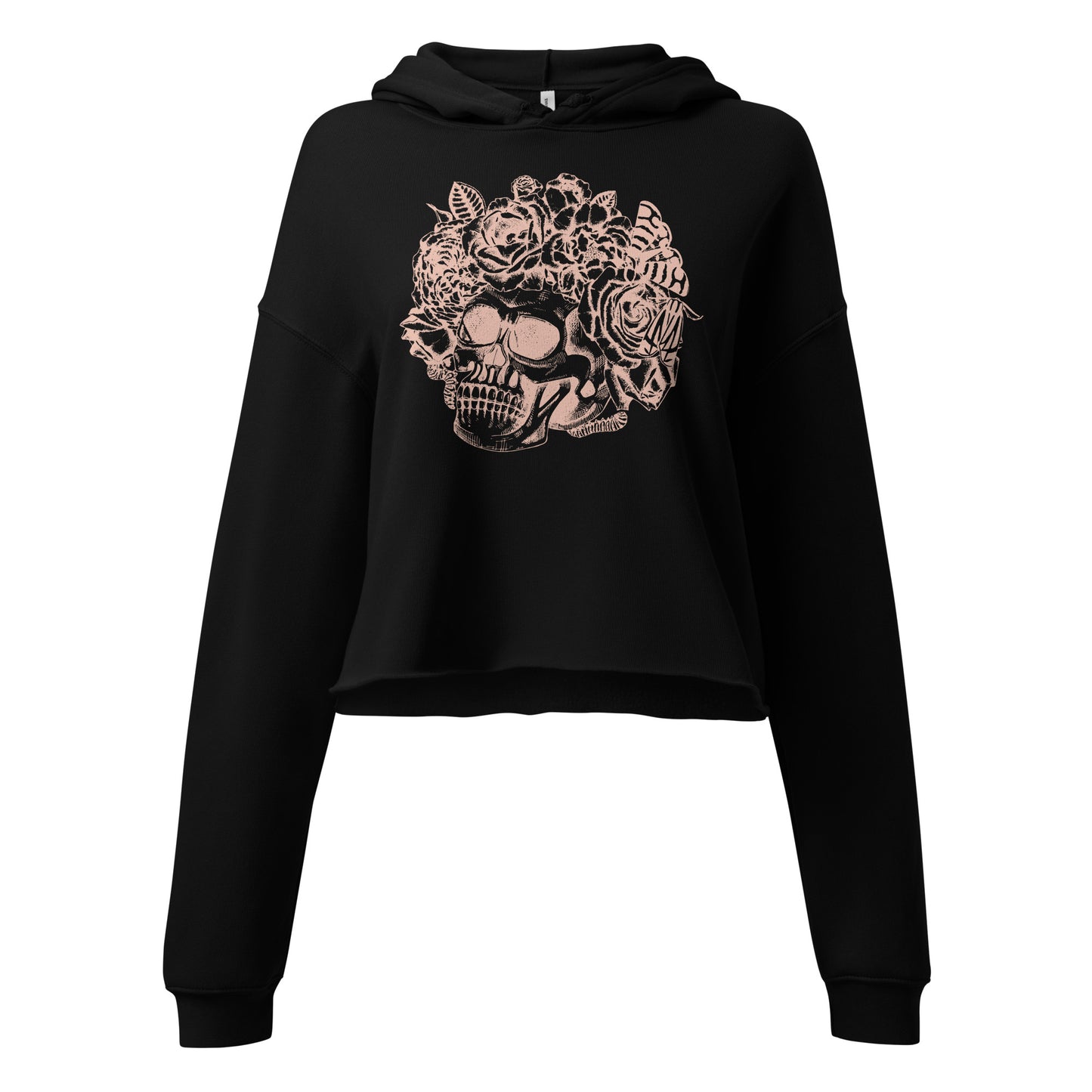 Flower Skull Crop Hoodie